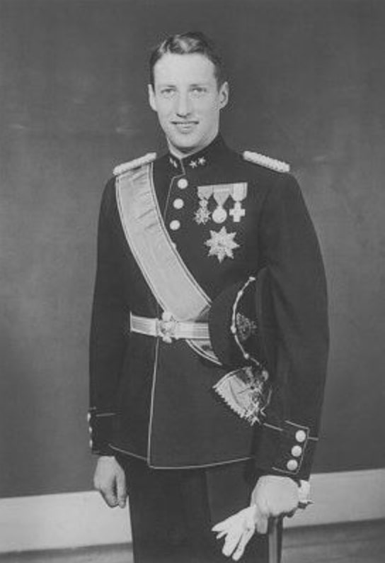 Crown Prince Harald, heir to a throne restored after the war.