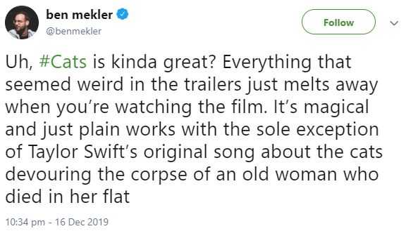 Taylor Swift Stars in Cats - The Musical Movie - Everything Feels Right in the World